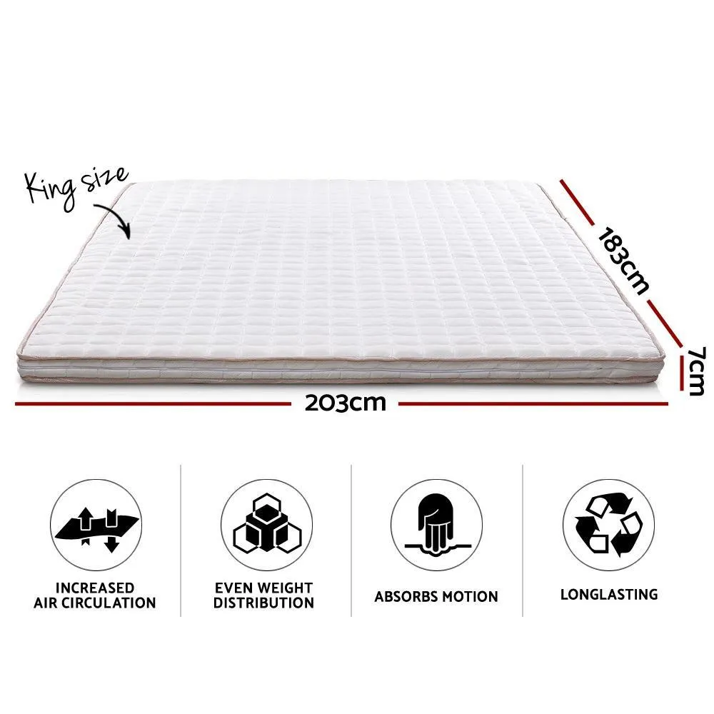 Memory Foam Mattress Topper Bed Underlay Cover King 7cm