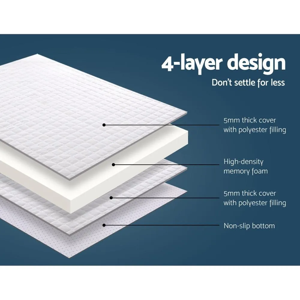 Memory Foam Mattress Topper Bed Underlay Cover King 7cm