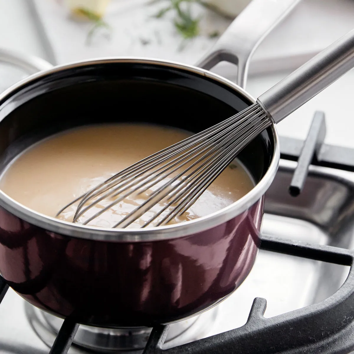 Merten & Storck Steel Core Enameled 1.5-Quart Saucepan with Lid | Chocolate Truffle