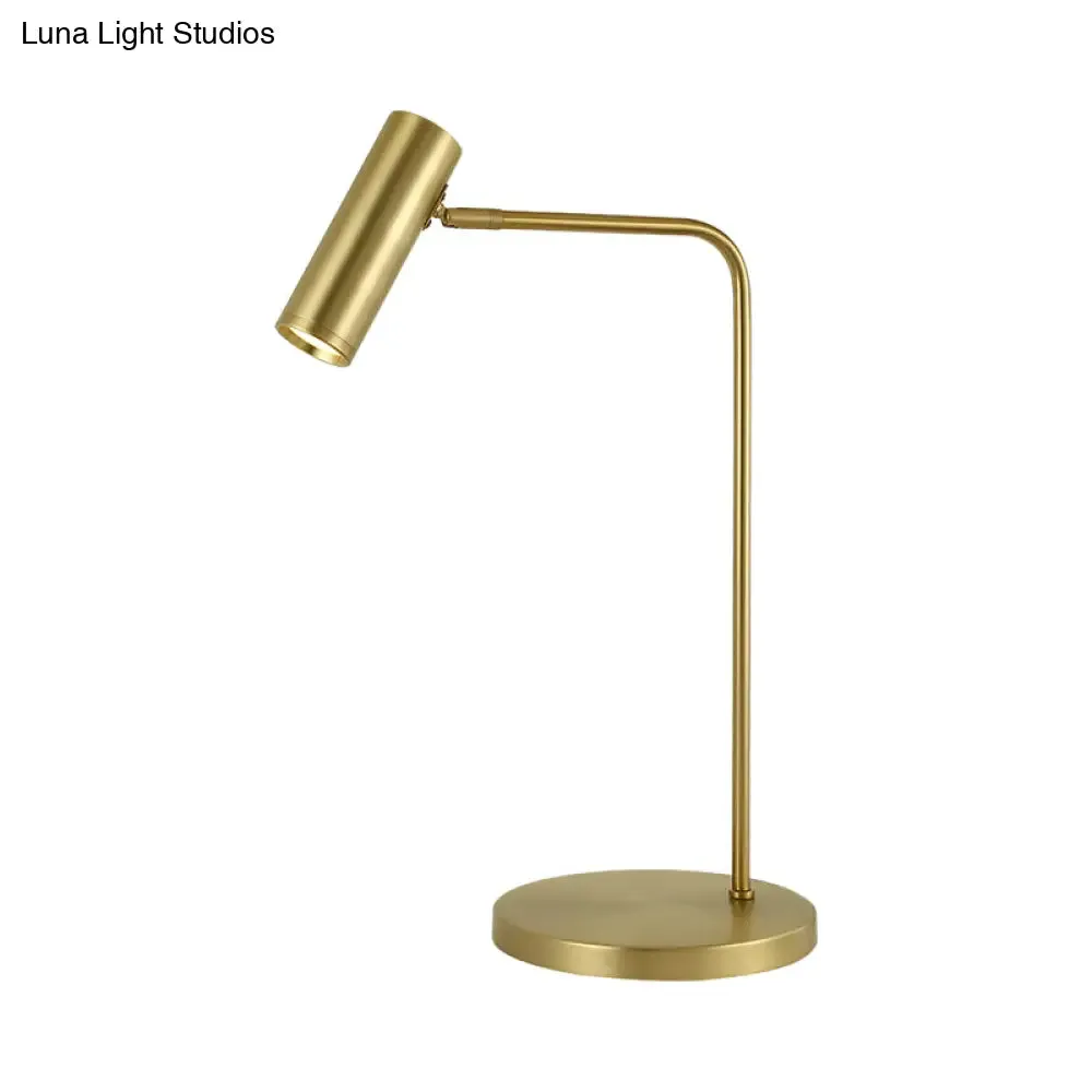 Metal LED Gold Tube Nightstand Lamp for Living Room: Simplistic Lighting Solution