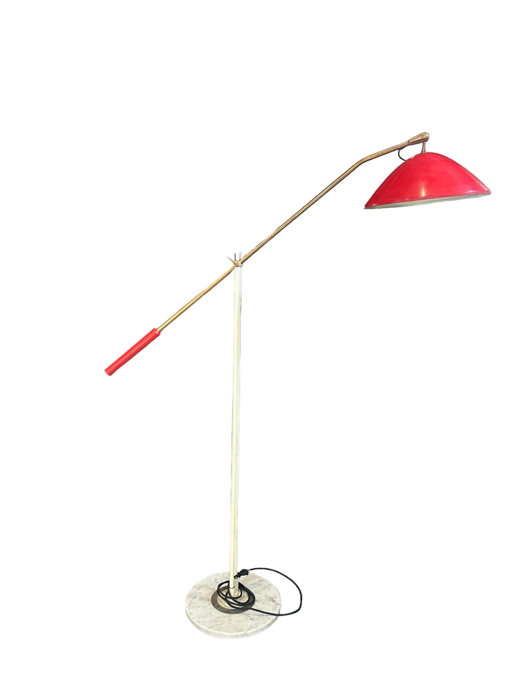 Mid Century Italian Rare Floor Lamp By Stilnovo 1950s