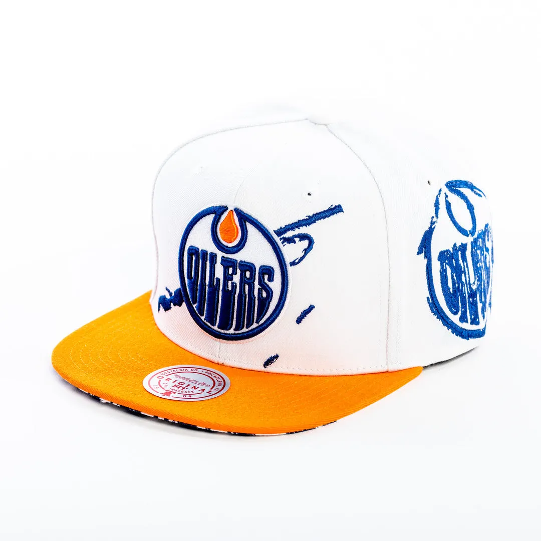 Mitchell & Ness Men's NHL Edmonton Oilers Scribbles Snapback Hat