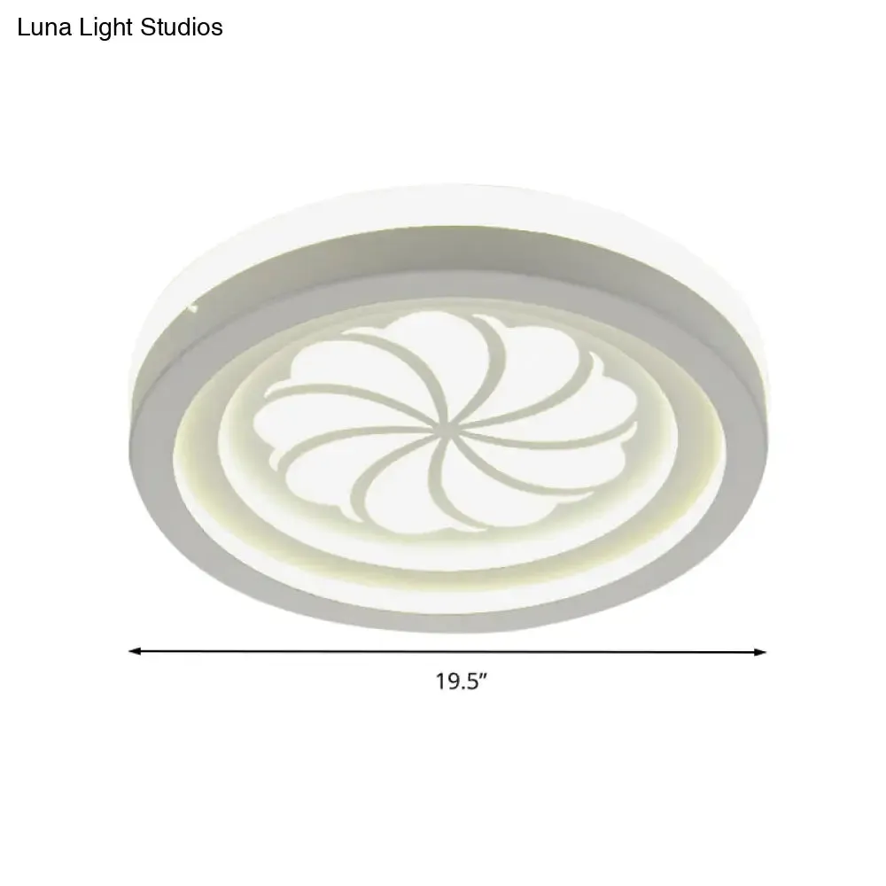 Modern White Circle Shade Ceiling Light - Acrylic Flush Mount for Hallway