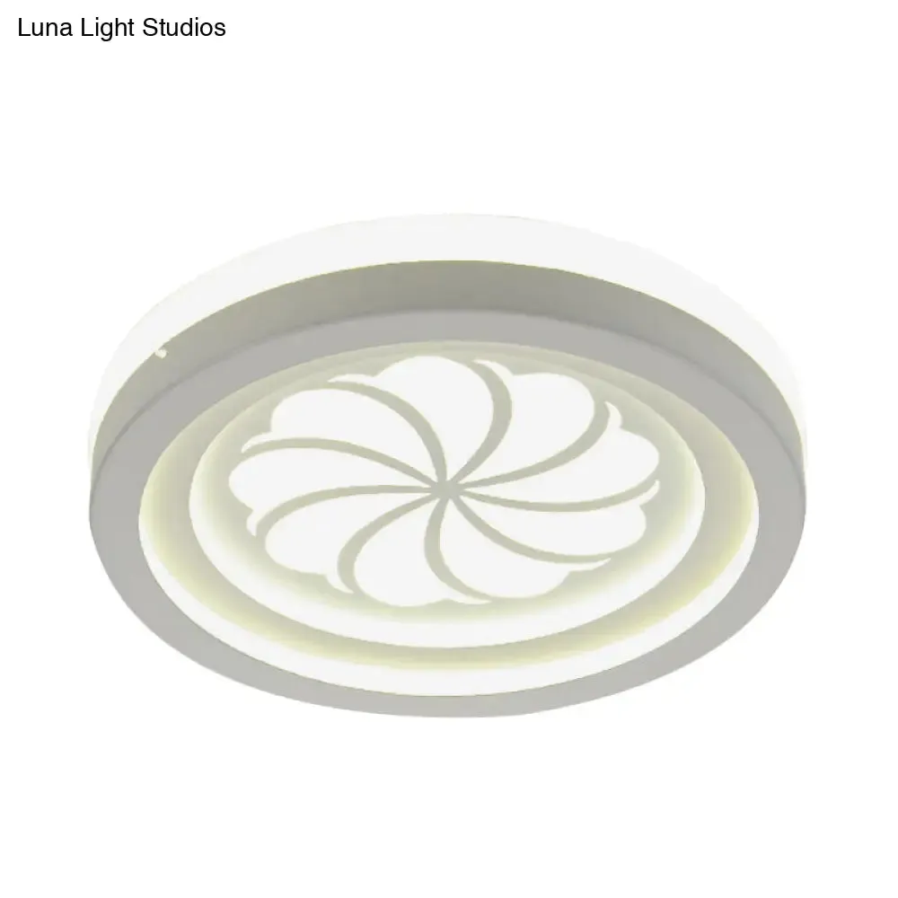 Modern White Circle Shade Ceiling Light - Acrylic Flush Mount for Hallway