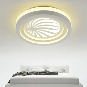 Modern White Circle Shade Ceiling Light - Acrylic Flush Mount for Hallway