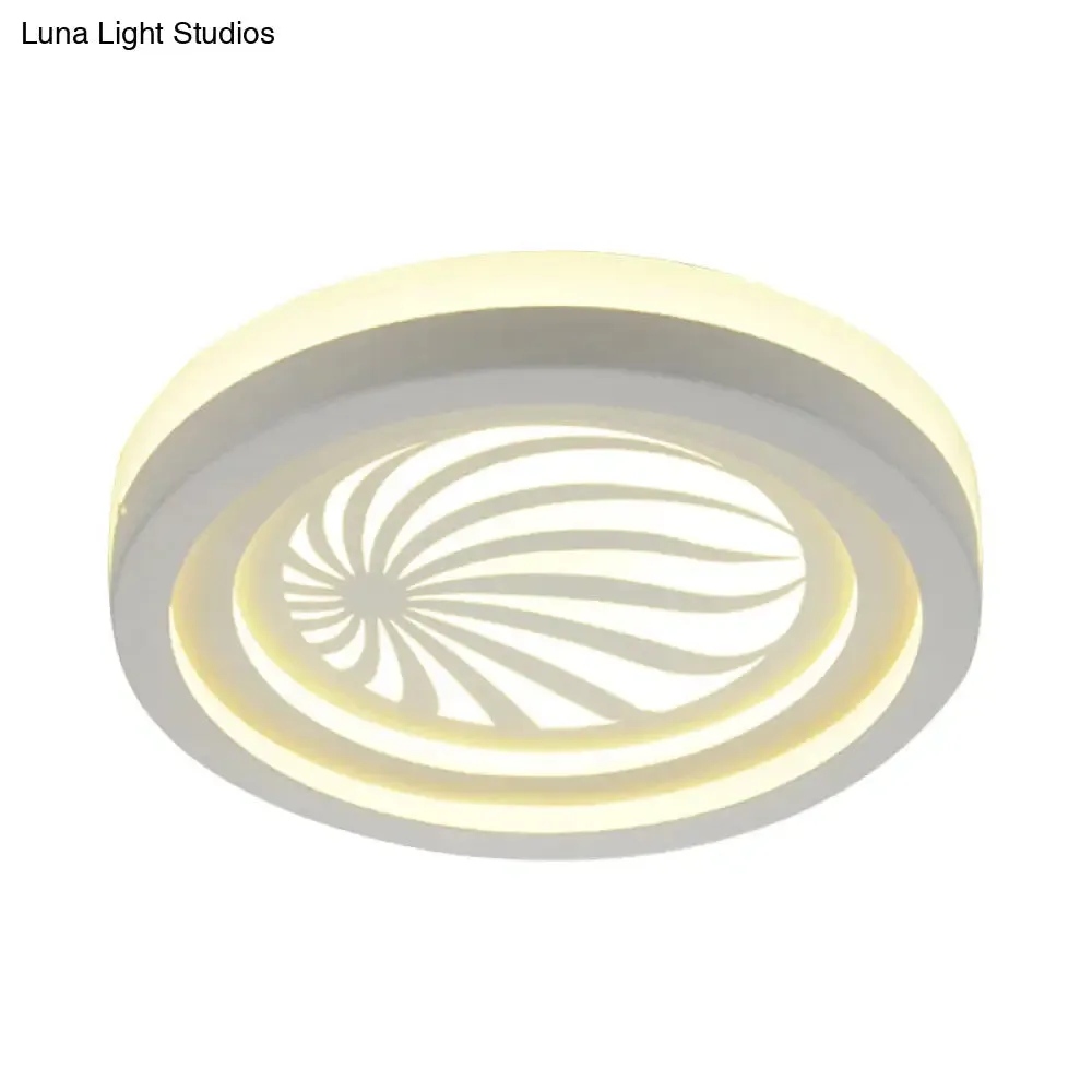 Modern White Circle Shade Ceiling Light - Acrylic Flush Mount for Hallway