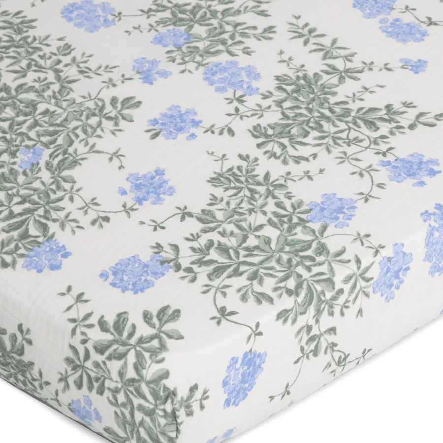 Muslin Fitted Single Sheet | Plumbago by Garbo & Friends