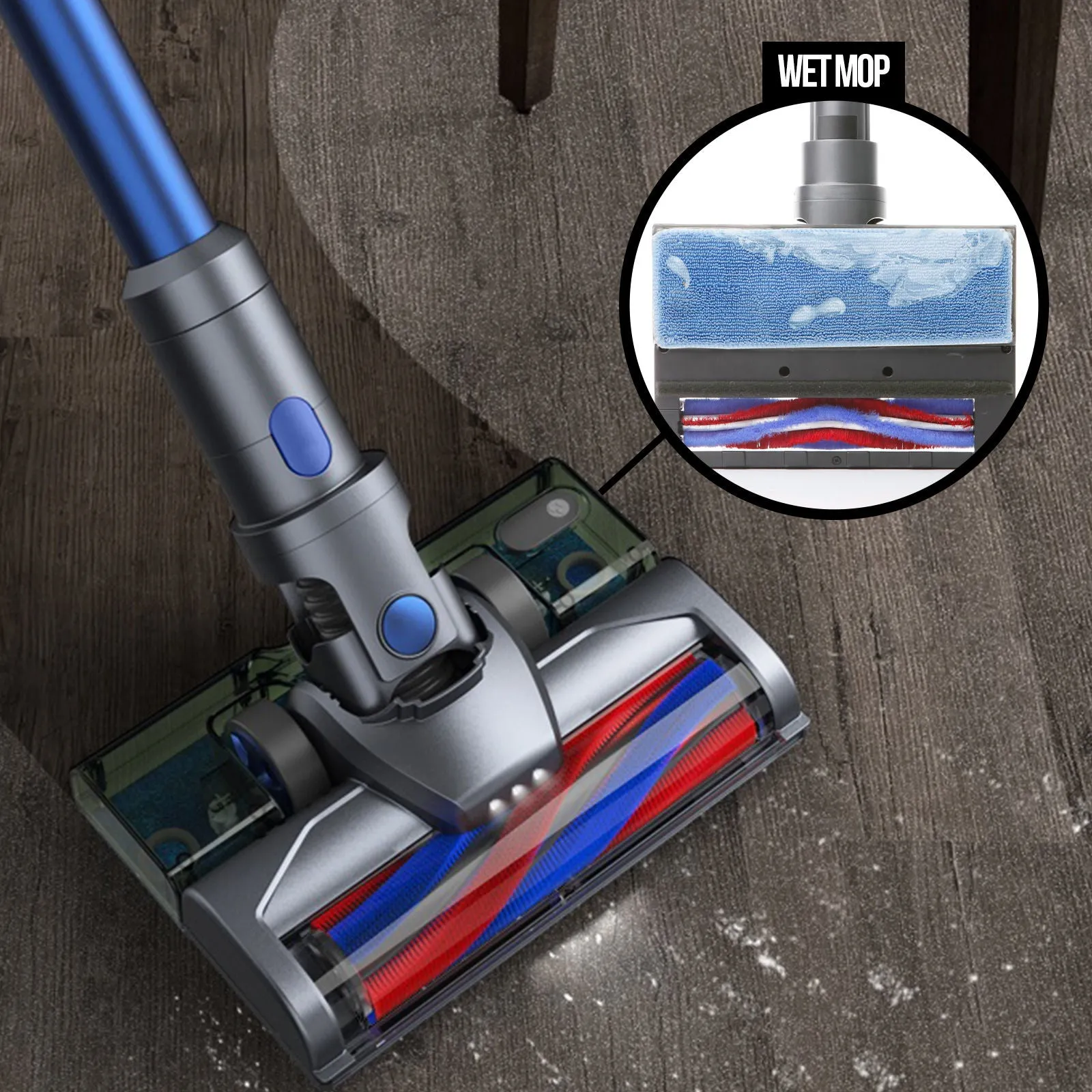 MyGenie H20 Pro Wet Mop 2-In-1 Cordless Stick Vacuum   Bonus Dark Wood Diffuser