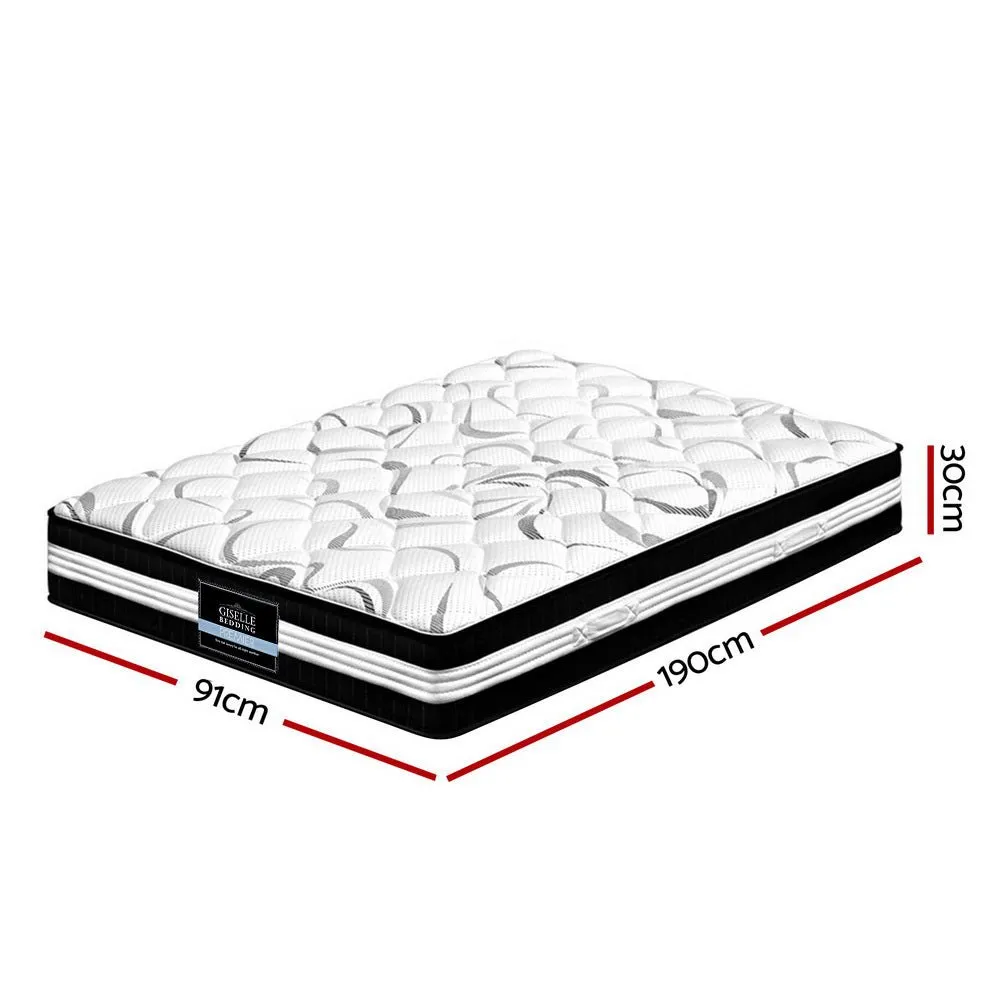 Mykonos Euro Top Pocket Spring Mattress 30cm Thick - Single