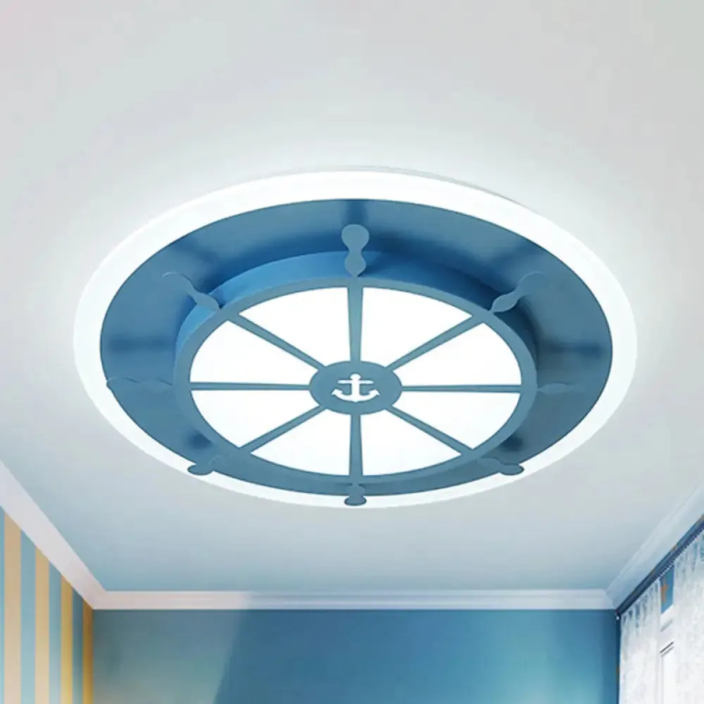 Nautical Flush Ceiling Light with Anchor Design for Bathroom or Bedroom