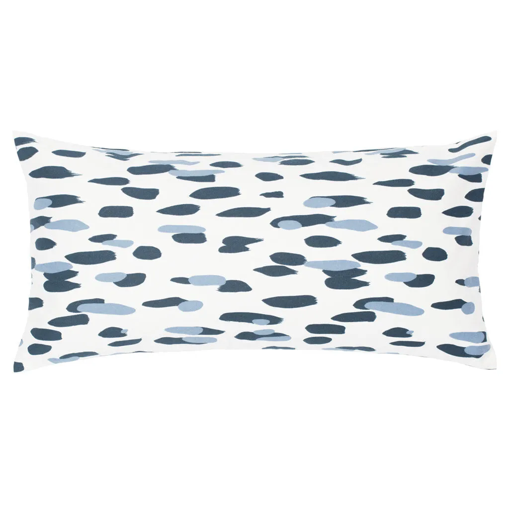 Navy and Dusk Blue Brushstrokes Throw Pillow