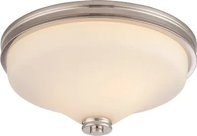 Nuvo Cody Led Flush Mount Ceiling Fixture Polished Nickel 13 Inch  Uses (2) 19.6-Watt Led Gu24 Base Lamps