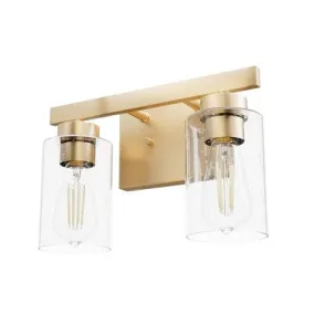 Open Box - 2-Light Hartland Seeded Glass Bathroom Vanity Wall Light Fixture Alturas Gold - Hunter Fan