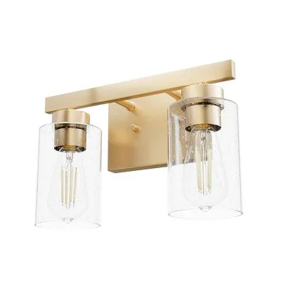 Open Box - 2-Light Hartland Seeded Glass Bathroom Vanity Wall Light Fixture Alturas Gold - Hunter Fan