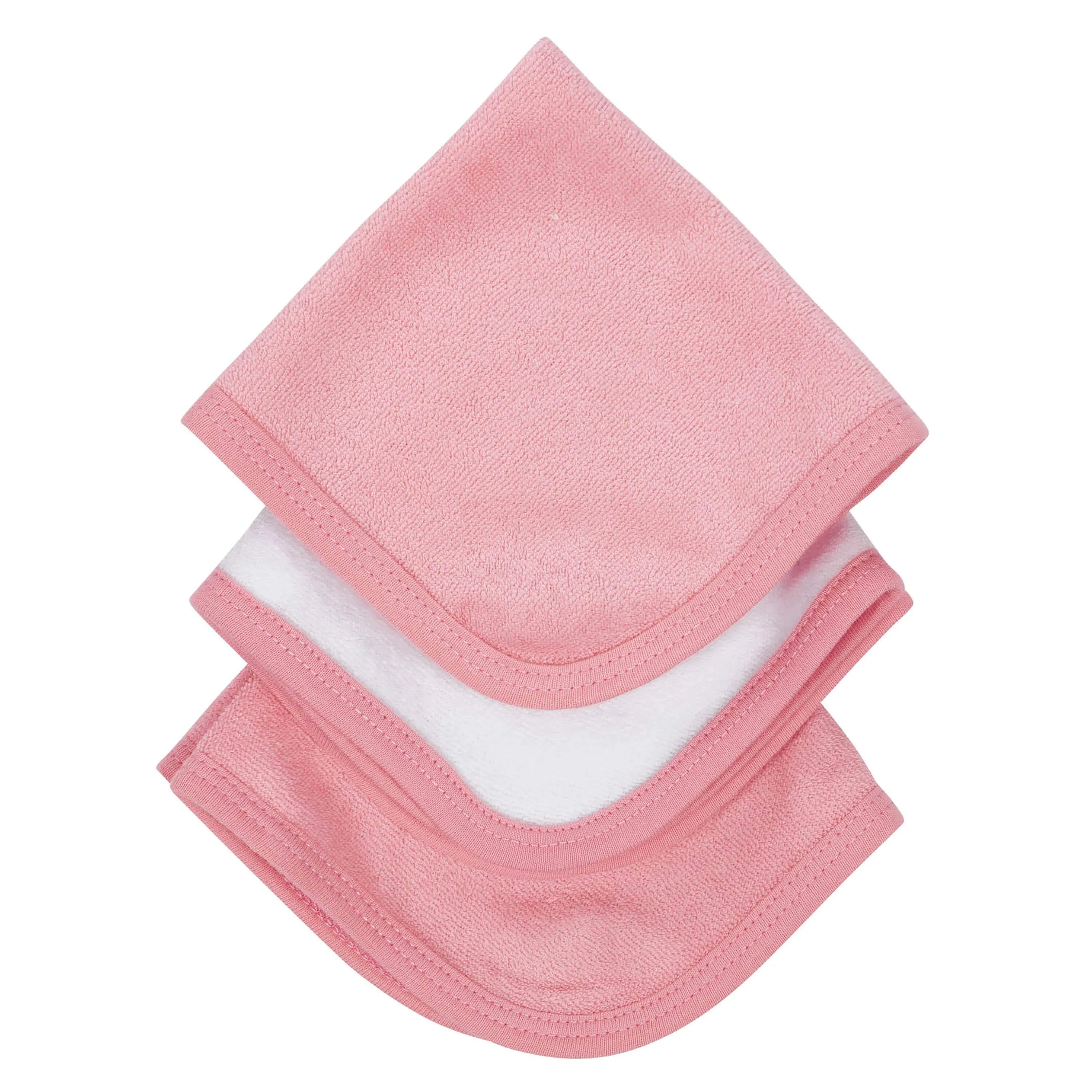 Organic 4-Piece Baby Girls Bear Hooded Towel and Washcloths Bath Set