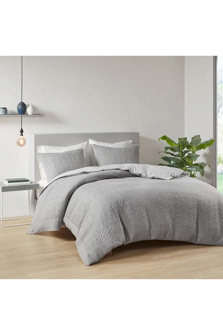 Origami 3 Piece Grey Comforter Mini Set