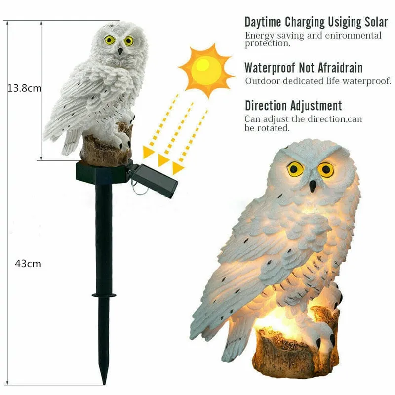 Outdoors Owl Solar Energy Garden Light