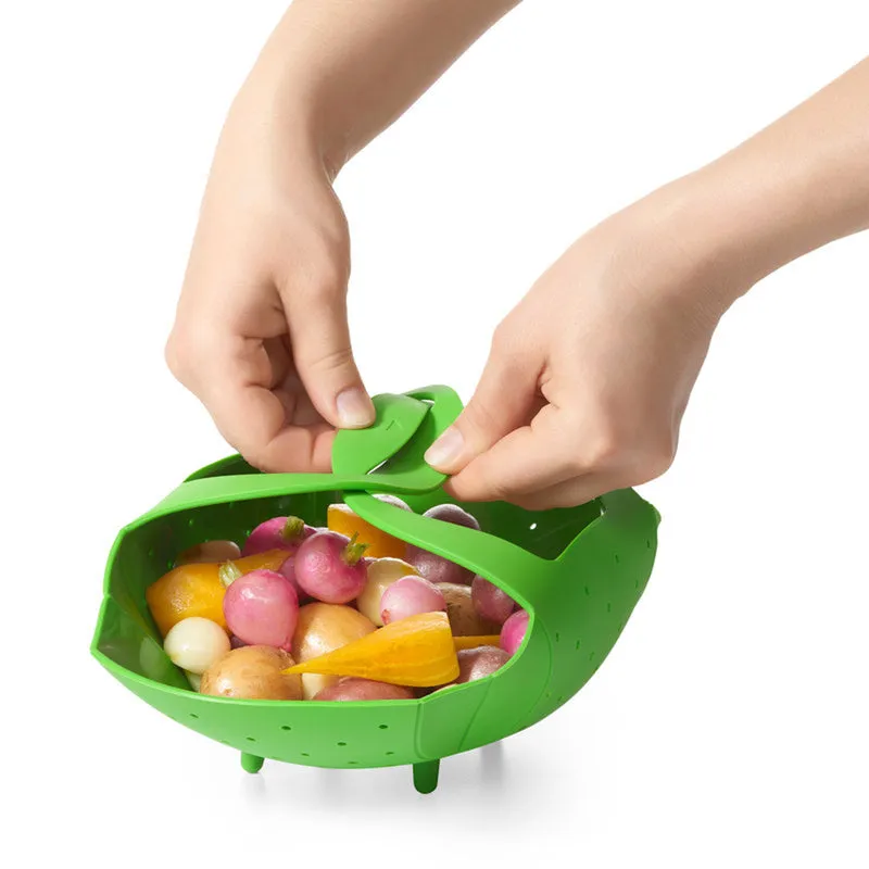 OXO Good Grips Green Silicone Steamer Basket