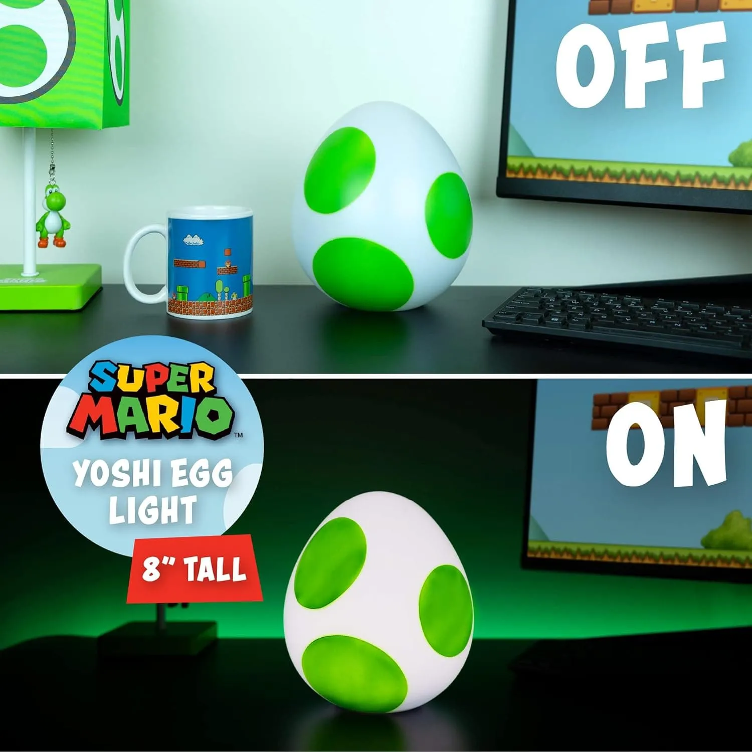 Paladone Yoshi Egg Light, Super Mario Bros Collectible Figure Light