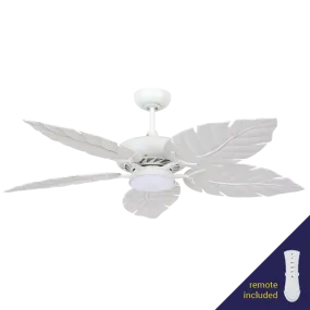 Palmetto White 80W AC Ceiling Fan incl. Light Kit & LED Globe