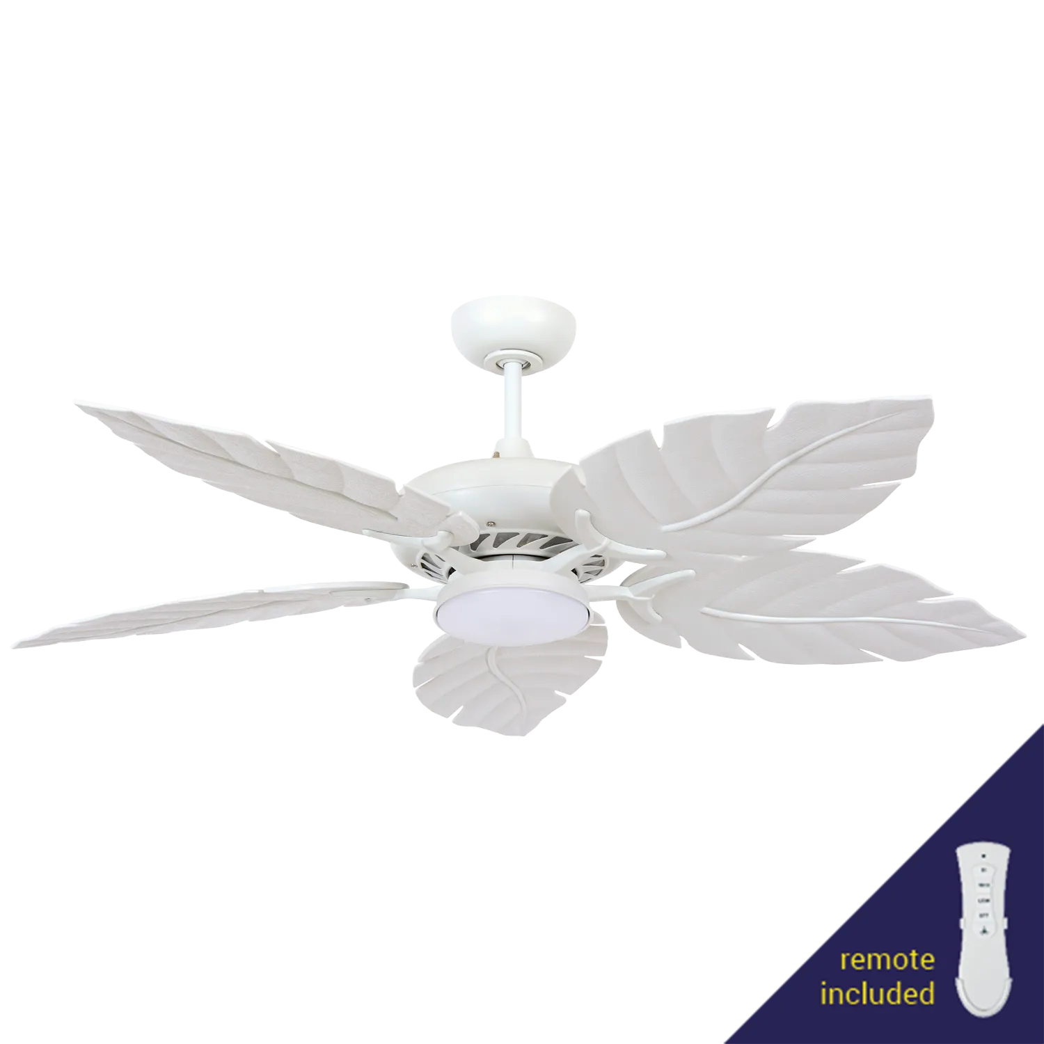 Palmetto White 80W AC Ceiling Fan incl. Light Kit & LED Globe