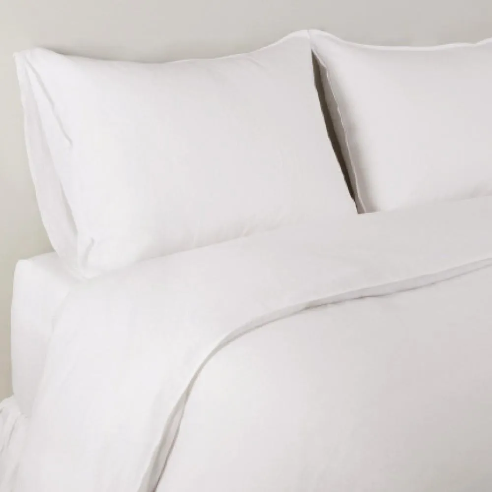 Parker White Linen Duvet Set