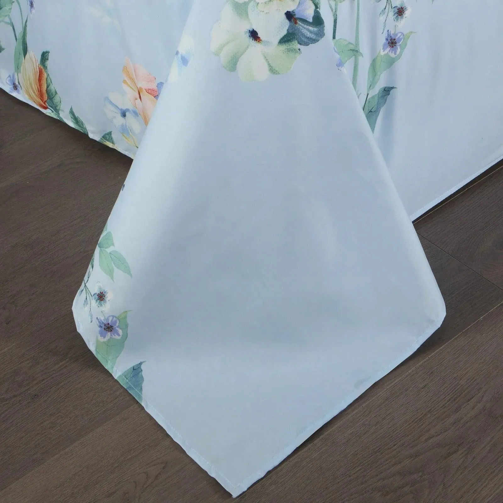 Pearl Bay 6 Piece Bed Sheet Set Light Blue with Flowers