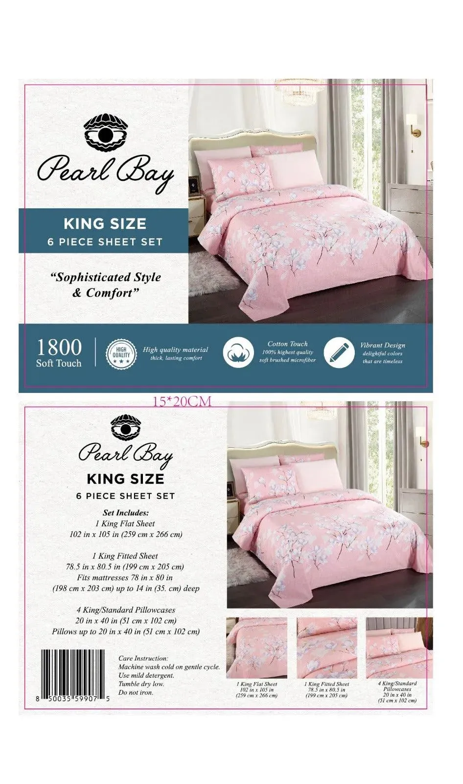 Pearl Bay 6 Piece Bed Sheet Set Polka Dots