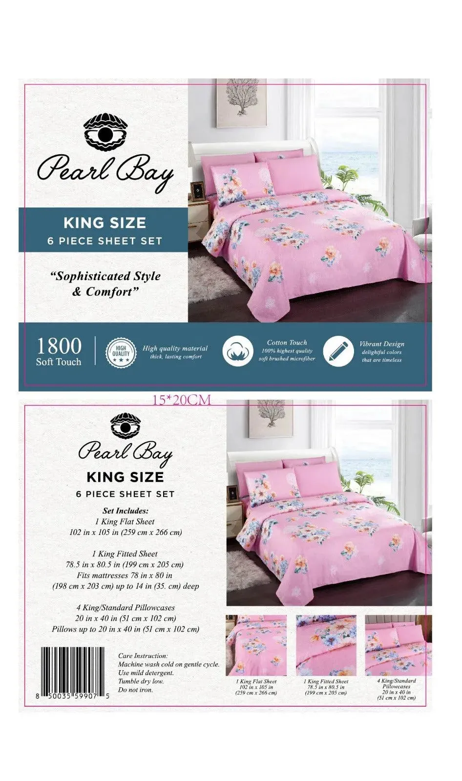 Pearl Bay 6 Piece Bed Sheet Set Polka Dots