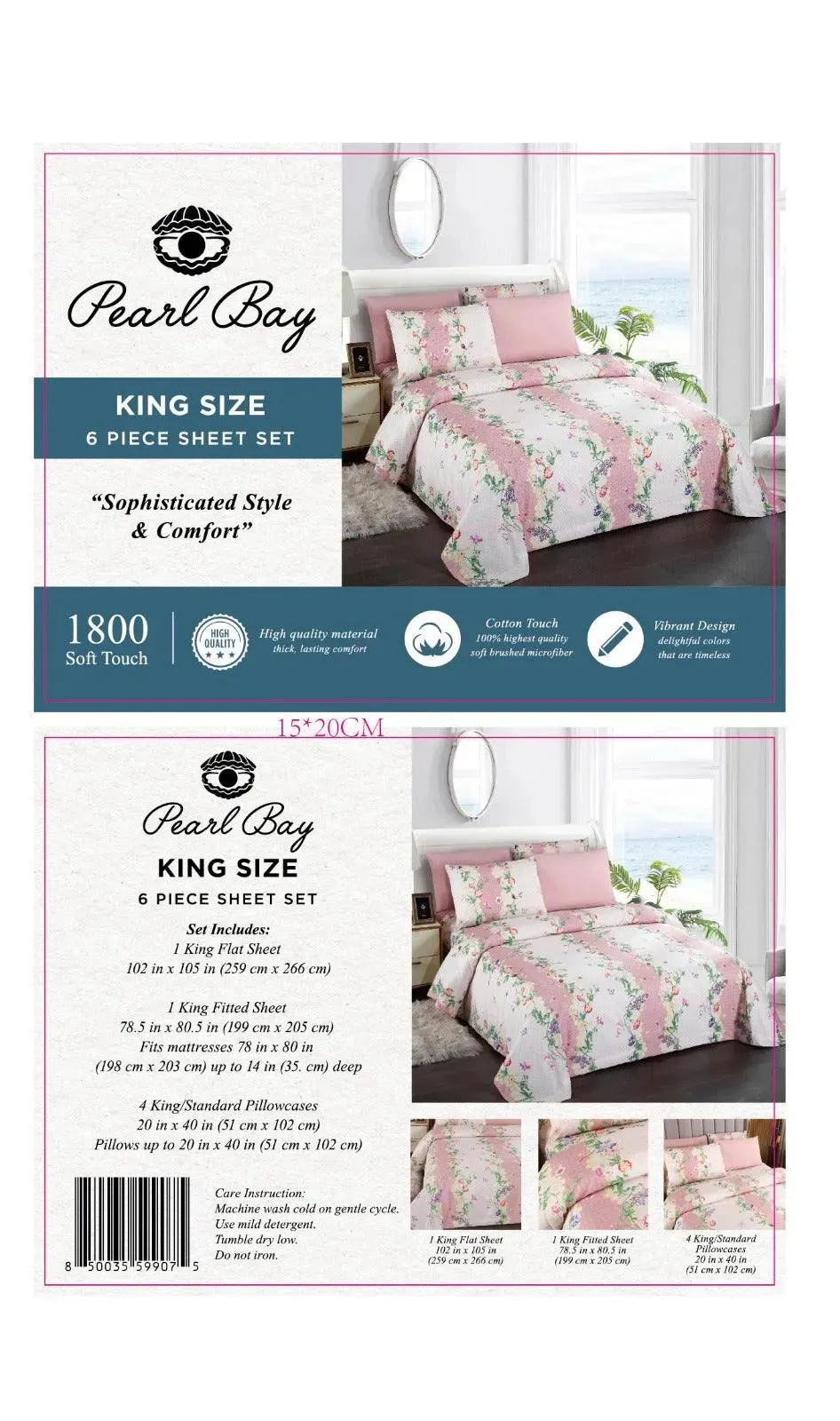 Pearl Bay 6 Piece Bed Sheet Set Polka Dots