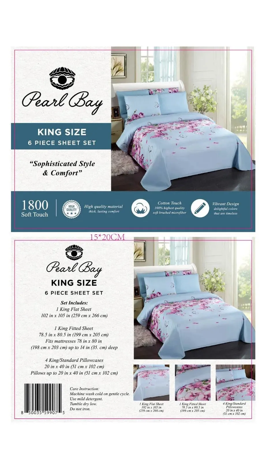 Pearl Bay 6 Piece Bed Sheet Set Polka Dots