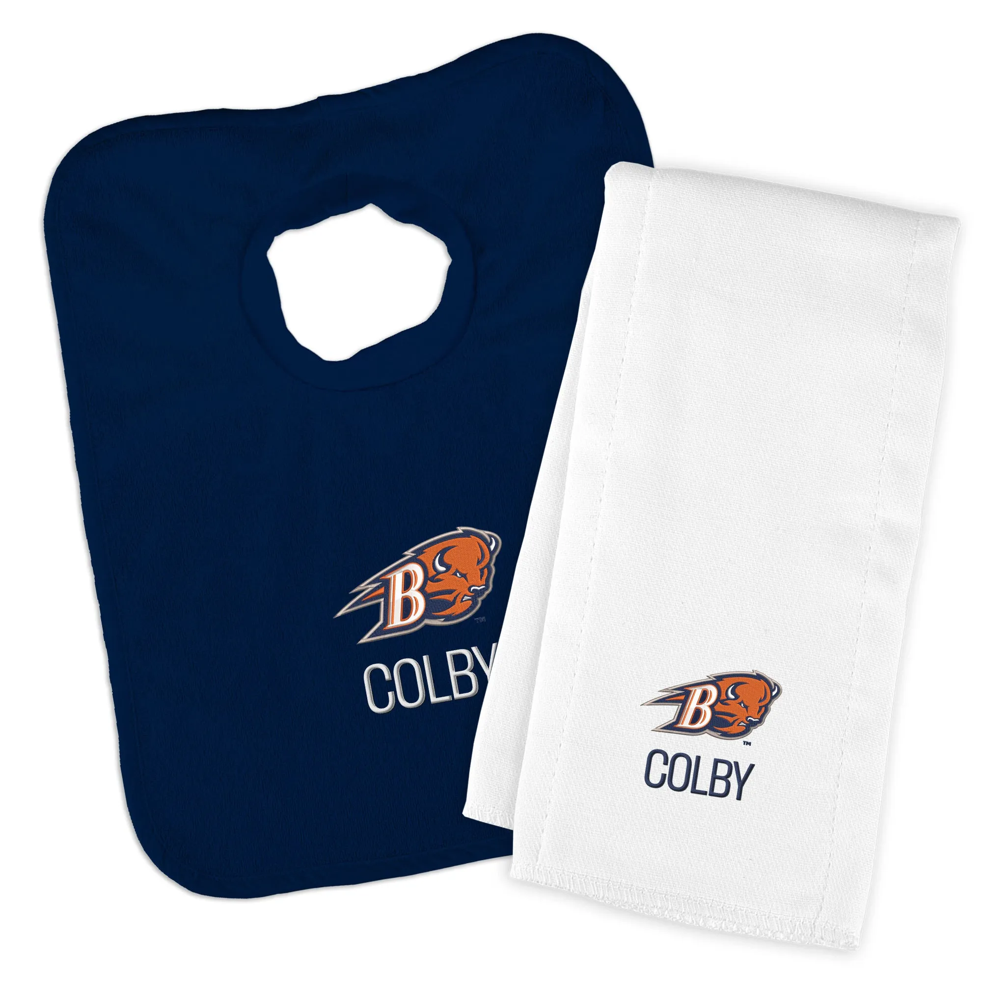 Personalized Bucknell Bison Bib and Burp Cloth Set