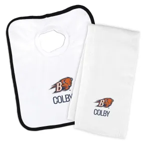 Personalized Bucknell Bison Bib and Burp Cloth Set