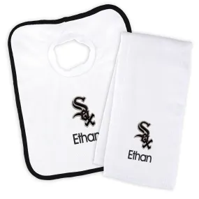 Personalized Chicago White Sox Bib & Burp Cloth Set