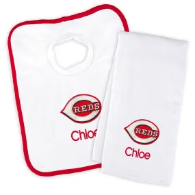 Personalized Cincinnati Reds Bib & Burp Cloth Set