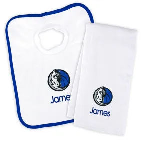 Personalized Dallas Mavericks Bib and Burp Cloth Set