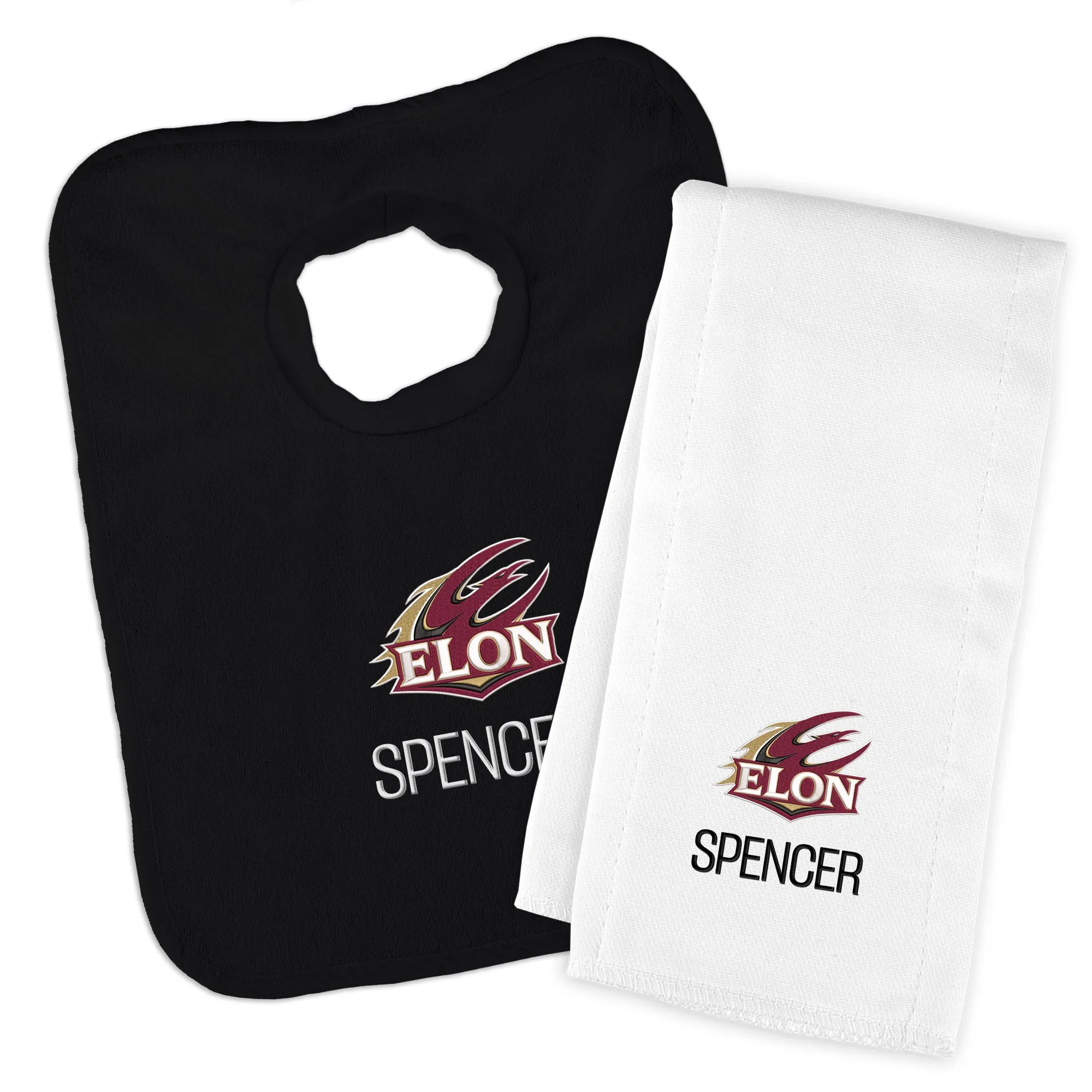 Personalized Elon Phoenix Bib and Burp Cloth Set