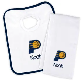 Personalized Indiana Pacers Bib and Burp Cloth Set