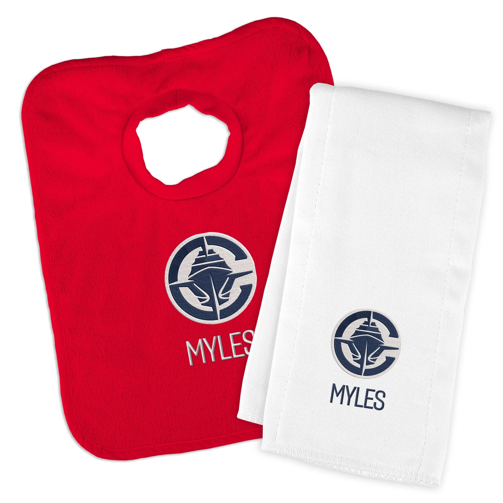 Personalized Los Angeles Clippers Bib and Burp Cloth Set