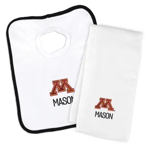 Personalized Minnesota Golden Gophers Bib & Burp Cloth Set