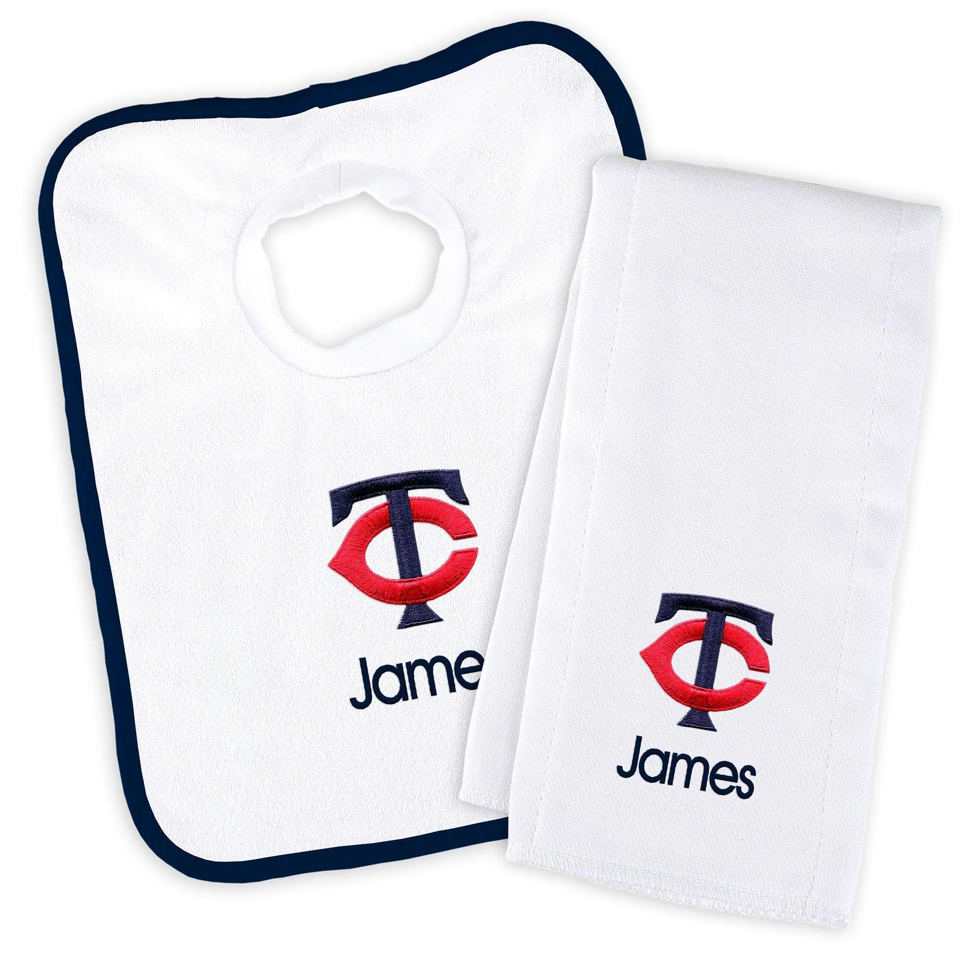 Personalized Minnesota Twins Bib & Burp Cloth Set