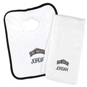 Personalized Mount St. Mary's Mountaineers Bib & Burp Cloth Set