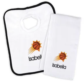 Personalized Phoenix Suns Bib and Burp Cloth Set