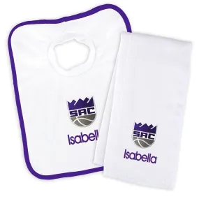 Personalized Sacramento Kings Bib and Burp Cloth Set