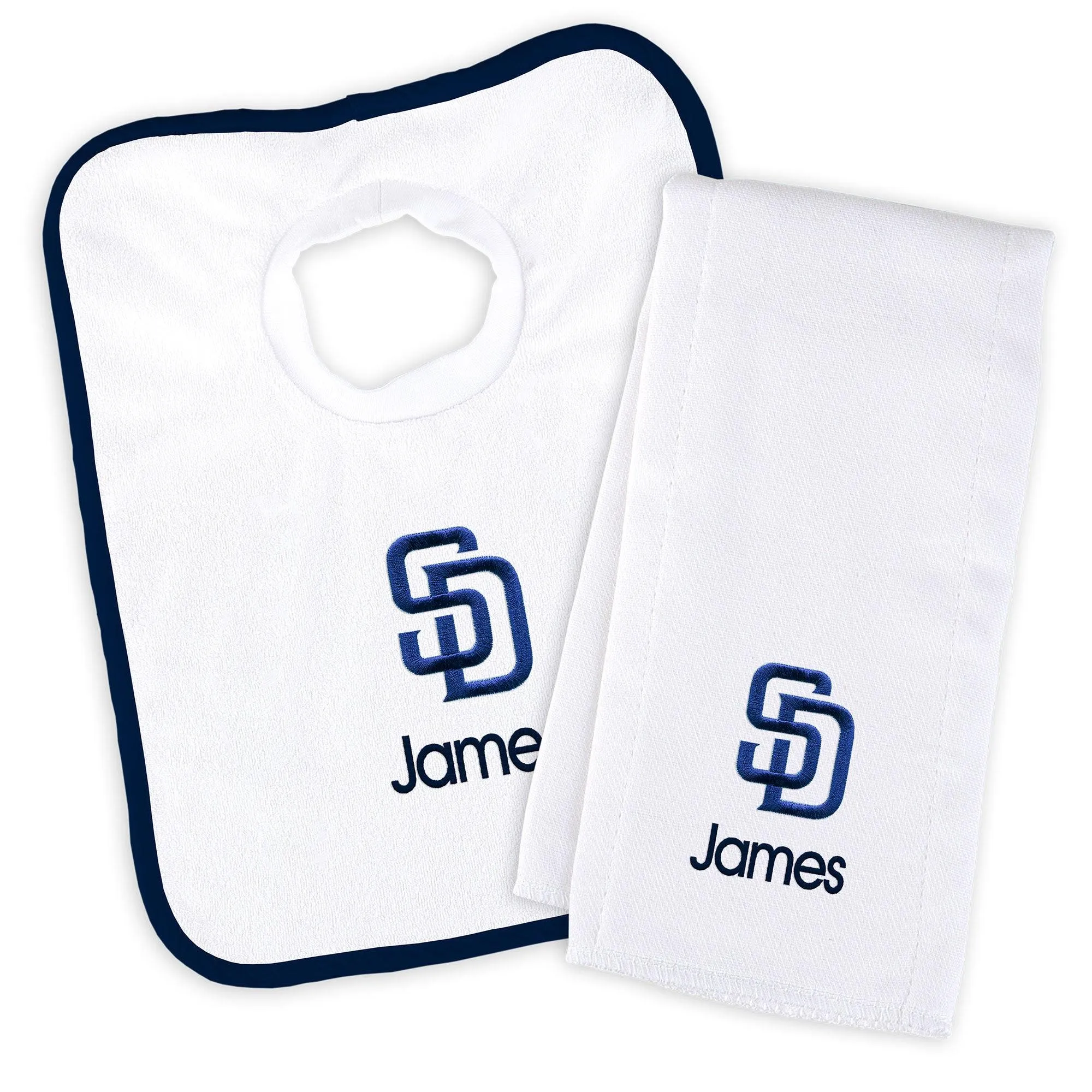 Personalized San Diego Padres Bib & Burp Cloth Set