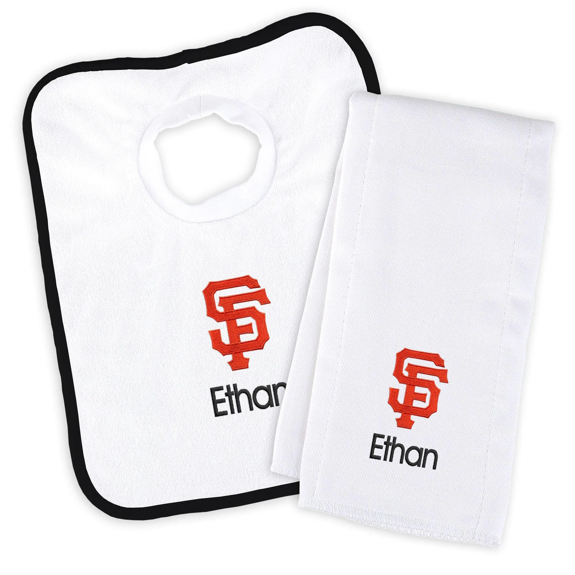 Personalized San Francisco Giants Bib & Burp Cloth Set