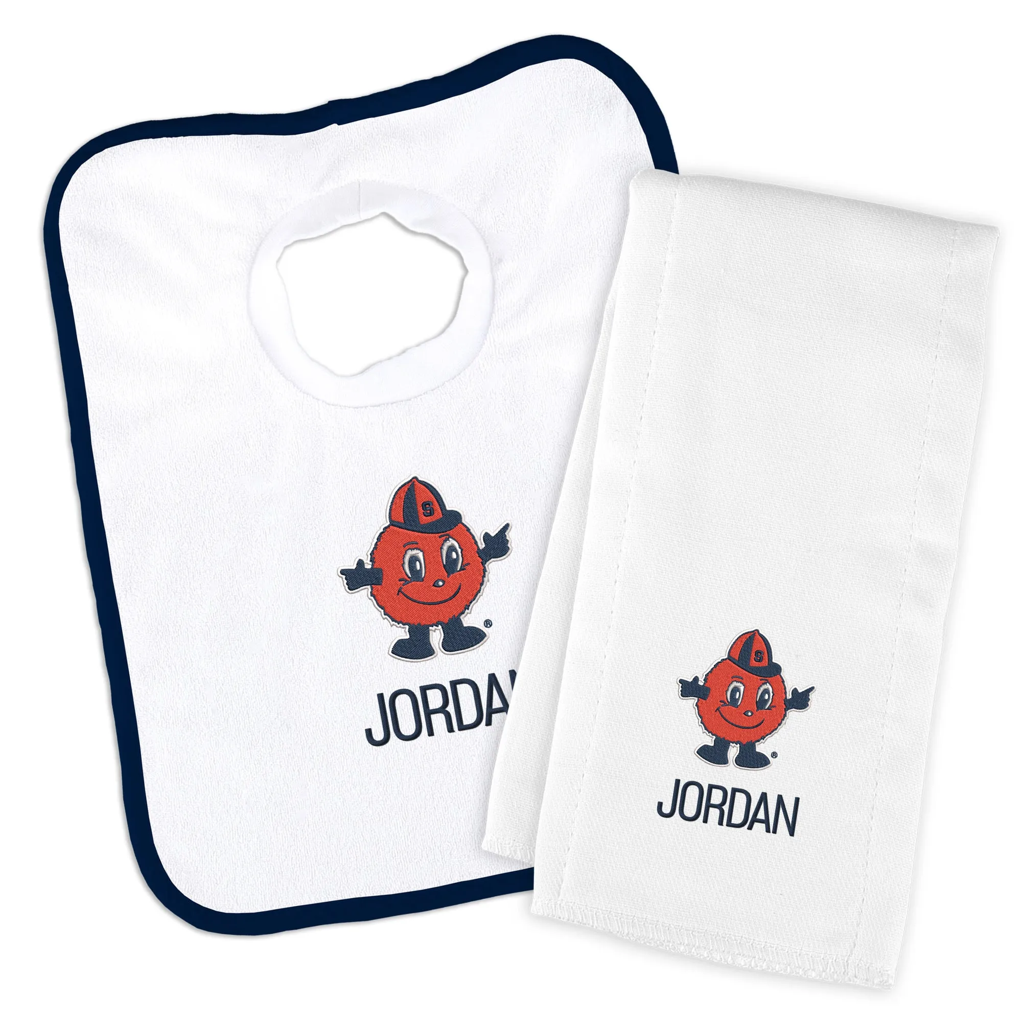 Personalized Syracuse Orange Otto Bib & Burp Cloth Set