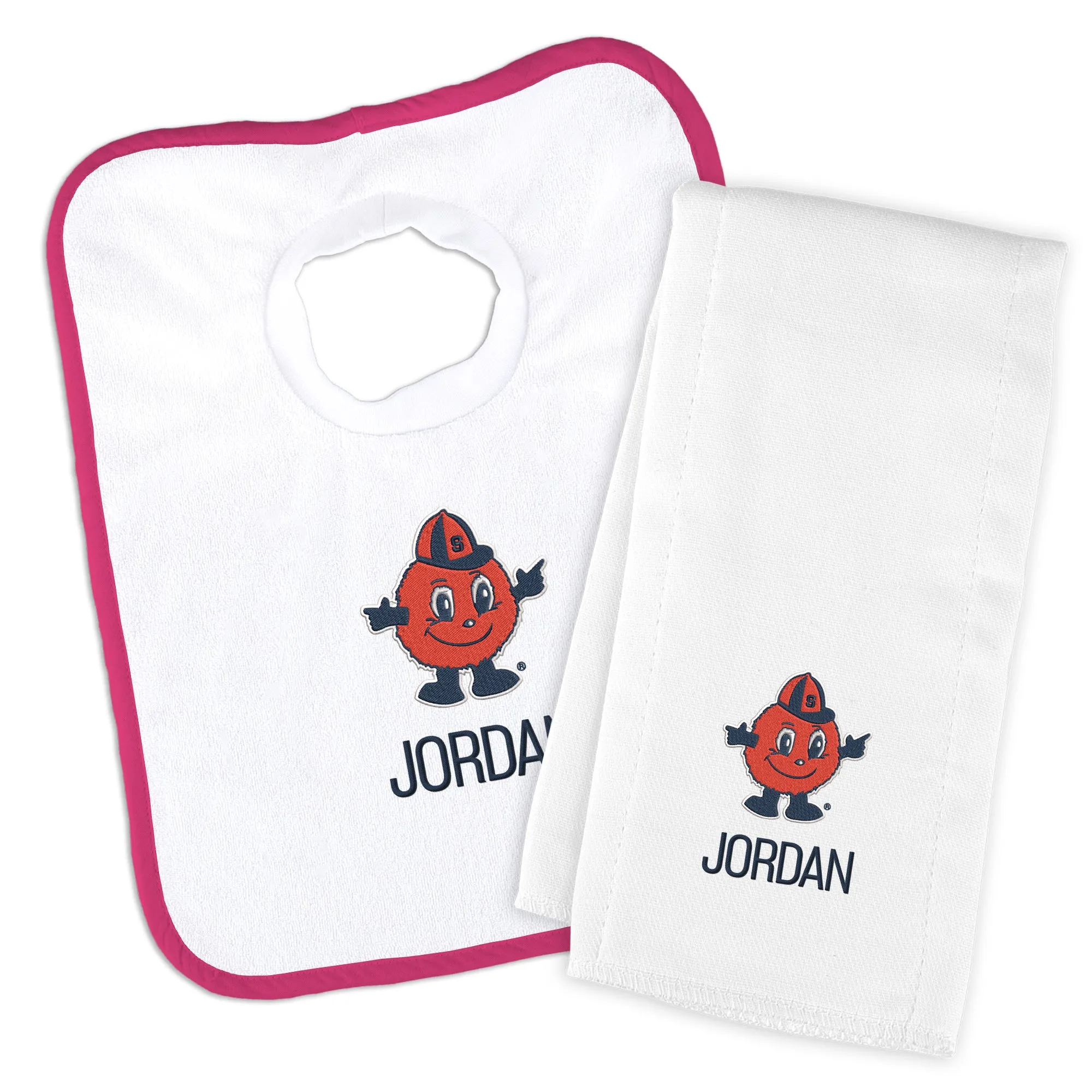 Personalized Syracuse Orange Otto Bib & Burp Cloth Set