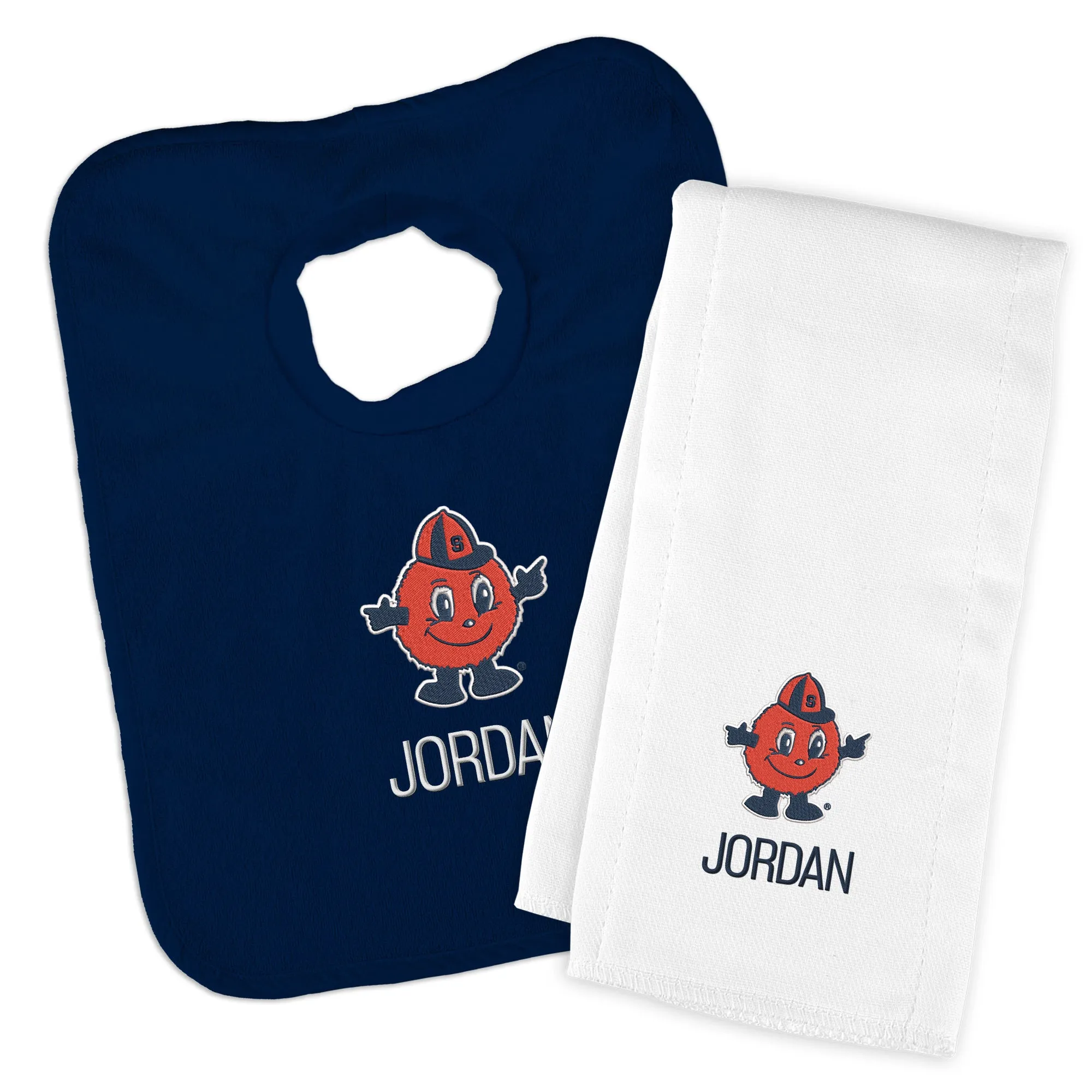 Personalized Syracuse Orange Otto Bib & Burp Cloth Set