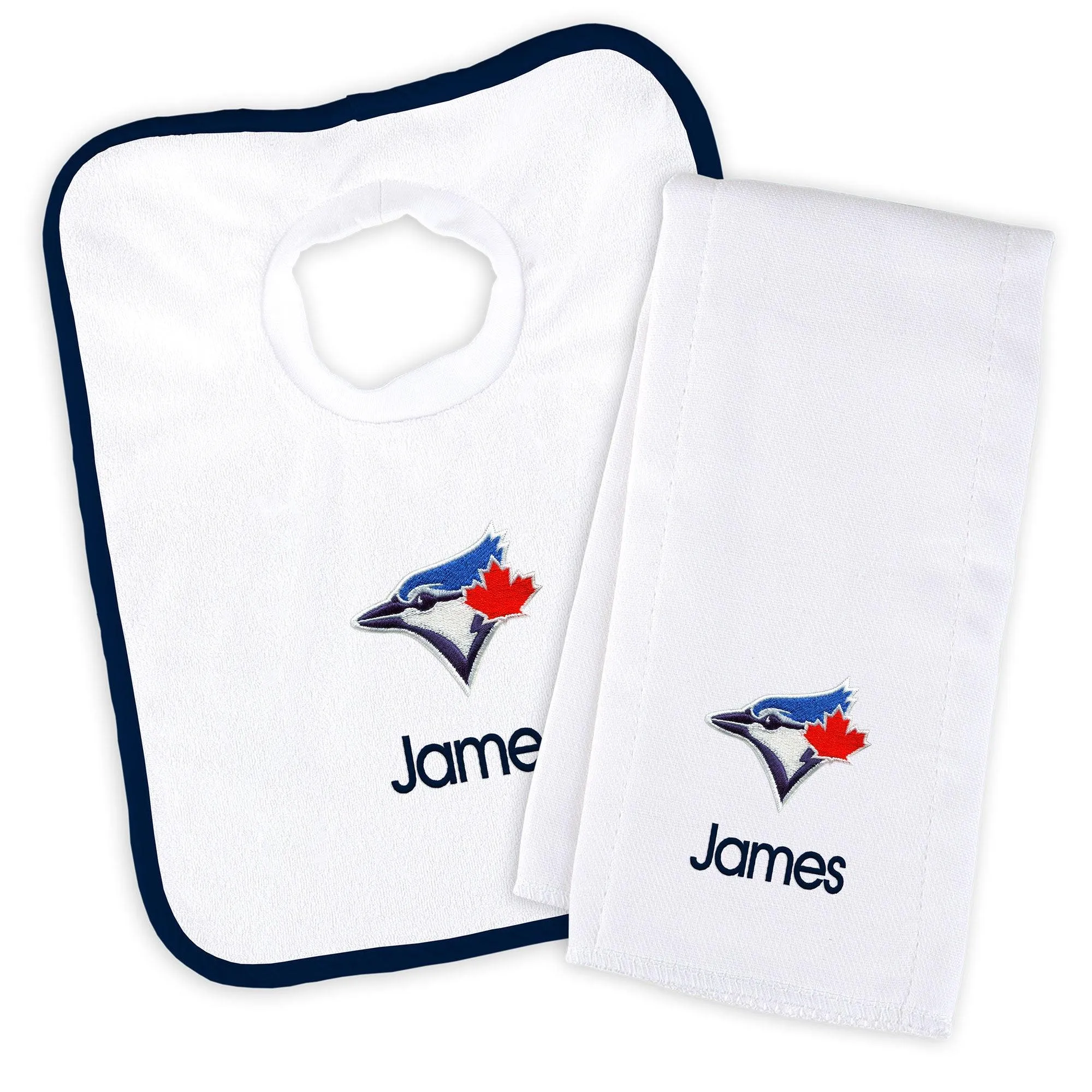 Personalized Toronto Blue Jays Bib & Burp Cloth Set